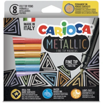 Filca pildspalvas CARIOCA Metallic FineMarker Box 