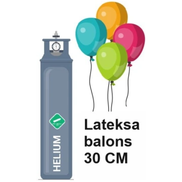 Uzpilde ar hēliju 28-30 cm baloniem AR ZIMĒJUMIEM