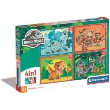 Clementoni Cle Puzzle 4in1 Superkolor Jurassic Wor