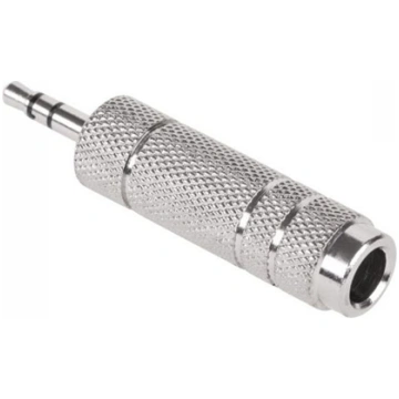 Adapter AV Jack 3.5mm - Jack 6.3mm srebrny (ZLA032