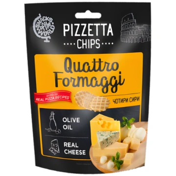 PIZZETTA CHIPS Quattro Formaggi maizes uzkodas 70g