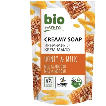 BIO NATURELL Krēmziepes Medus ar pienu, 460 ml