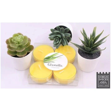 Tealights Baltic Candles Maxi 4 gab., citronellas 
