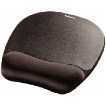 Fellowes Memory Foam Mousepad Wrist Support - Blac