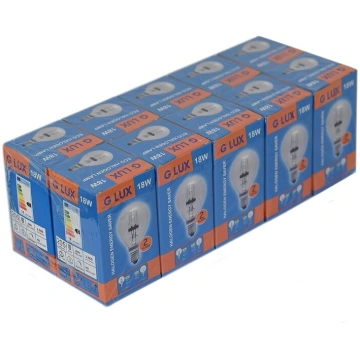 Halogēnā spuldze G.LUX G45 E14, 18 W, 10 gab