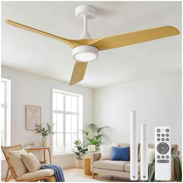 Ateroll koka griestu ventilators ar gaismu un tālv