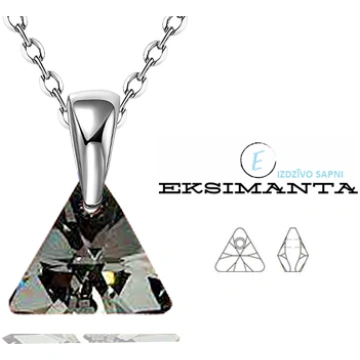 Sudraba Kaklarota ar Swarovski Elementu Eksimanta.