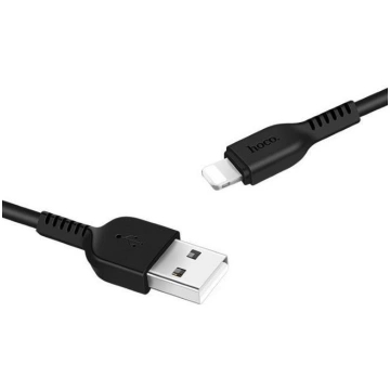Vads Hoco, USB/Apple Lightning, melna krās
