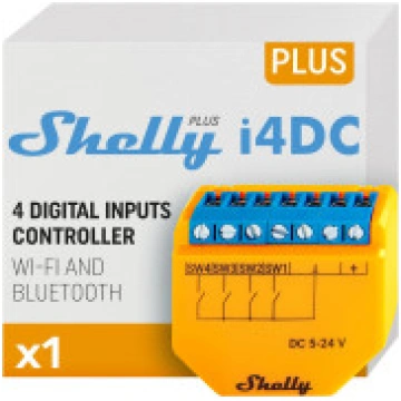 Shelly Plus i4 DC WiFi un Bluetooth Smart 4 digitā