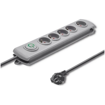 Qoltec Surge protector 5 sockets 3m gray ( Q 50272