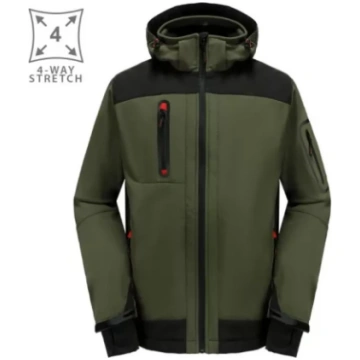 Softshell jaka PESSO Acropolis ar kapuci zaļa IZM 