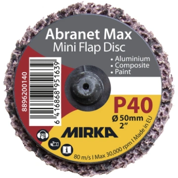 ABRANET MAX MINI LĀPSTIŅU DISKS P40 50 MM AR ĀTRU