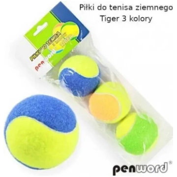 Polsirhurt krāsainas tenisa bumbas Tiger, komplekt