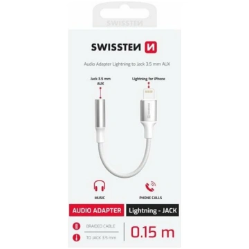 AV Swissten Textile Lightning to Jack 3.5mm Audio 