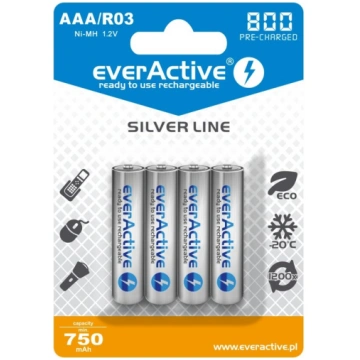 R03/AAA akumulatori 1.2V everActive Silver line Ni
