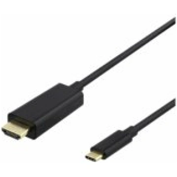 Deltaco Cable USB-C - HDMI 4K 0.5m black aksesuārs