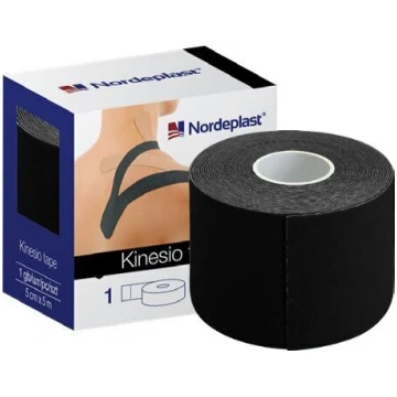 Kinezioloģiskais teips 5 cm x 5 m, melns NordePlas