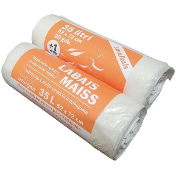 Atkritumu maisi 35L 20+1gb 10mkr balti (50) Labais