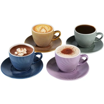 Yundu 250 ml kapučīno tasītes, 4 tasīšu komplekts,