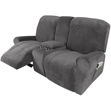 8-Piece Velvet Plush Protective Cover Stretch Sofa