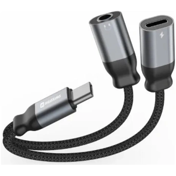SWISSTEN Textile USB-C uz USB-C lādēšanas un 3.5 m