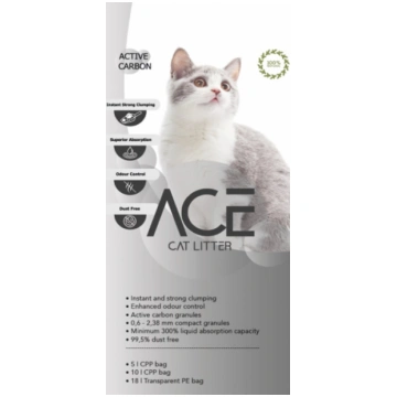 ACE Carbon Active CAT LITTER 5 LT - cementējošās s