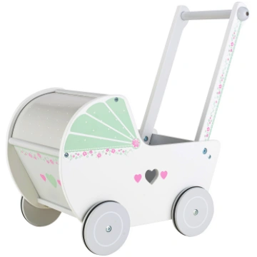 Koka leļļu ratiņi un staigulis ECOTOYS – drošs stu