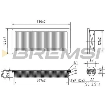 BREMSI FA1037 Gaisa filtrs