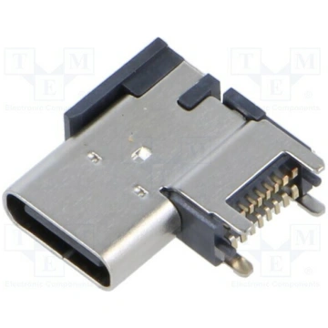 Connector: USB C; socket; SMT; PIN: 16; side,angle