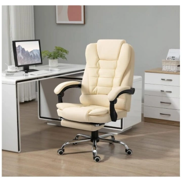 Biroja krēsls ar kāju balstu, eko ādas ergonomisks