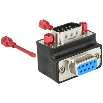 Delock D-Sub 9 pin male > female 90° angled Nut an