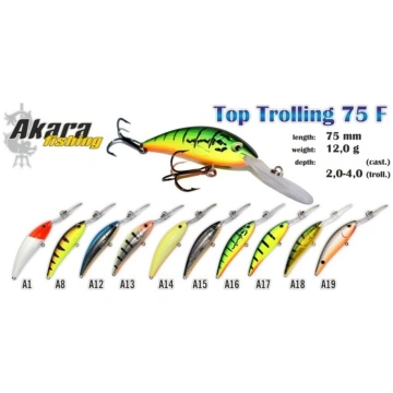 Vobleris Akara Top Trolling 75F (75 mm, 12 g, 3–4,