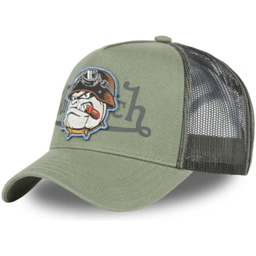 Cepur izliekta truckeris zaļš snapback bulldog BUL