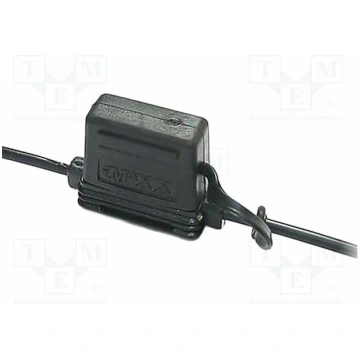 Fuse holder; 19mm; on cable; Leads: leads x2; 1.5m