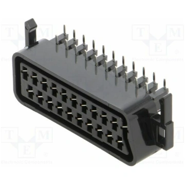 Connector: SCART; socket; female; angled 90°; for 