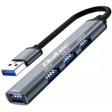 USB 3.0 hub QOLTEC 53791 — 4‑in‑1 adapteris, 4 USB
