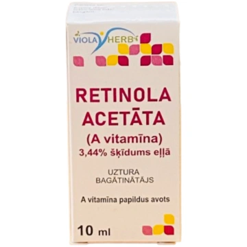 RETINOLA ACETĀTA (A vitamīna) 3,44% šķ.eļļā 10ml V