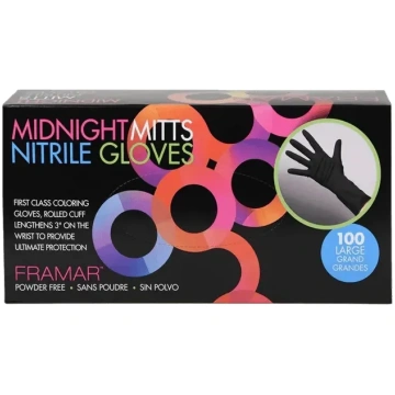 FRAMAR Midnight Mitts nitrila cimdi (lieli, 100 ga