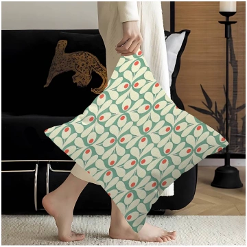 Orla Kiely Leaf Flower Cushion Cover Pillowcase Up