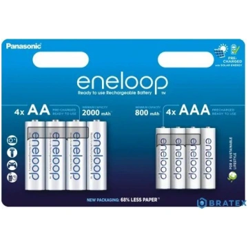 Panasonic Eneloop zestaw 4x AA 2000mAh + 4x AAA 80