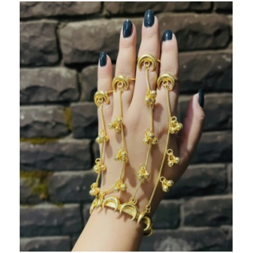 CHANDA Gold Replica adjustable handcuff Bracelet (