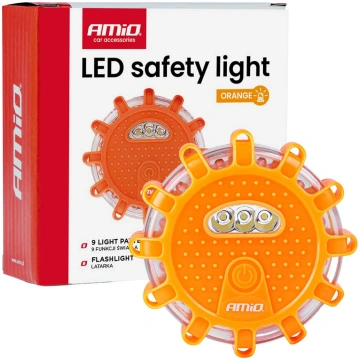 Automašīnas avārijas lampa ar akumulatoru un luktu