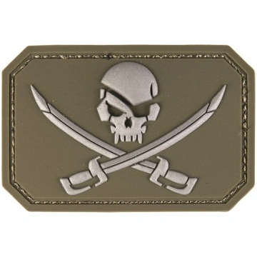 OD PVC SKULL W.SWORDS 3D PATCH W.HOOK&LOOP CLOS. M