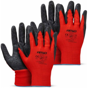 PE Latex coatedsafety gloves 4 pcs Size 9 (2 pairs