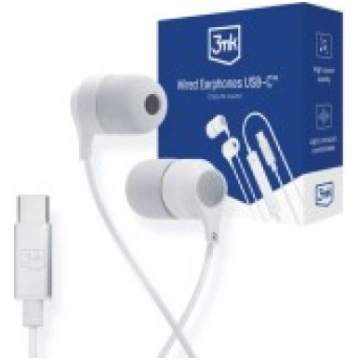 3MK Wired Earphones with Remote and Mic USB Type-C