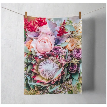 Protea Pink Tea Towel Koka Living