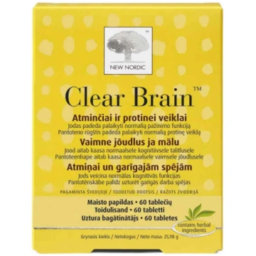 NEW NORDIC Clear Brain tabletes N60