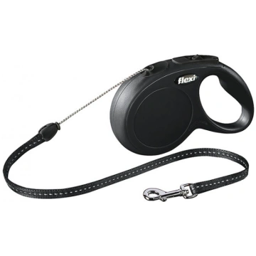 Automātiskā pavada Flexi New Classic Cord, melna k