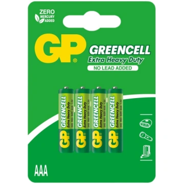 GP GreenCell cinka oglekļa baterijas 4 x R03 / AAA