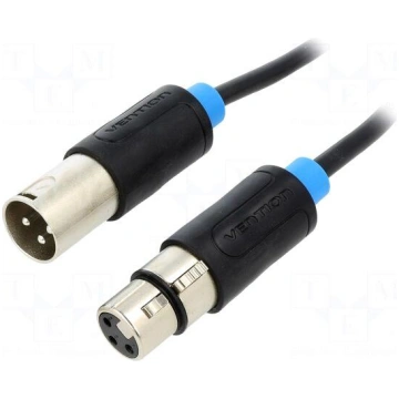 Cable | XLR male 3pin,XLR female 3pin | 1.5m | bla